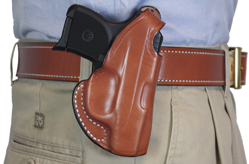 DESANTIS MAVERICK HOLSTER RH OWB LEATHER S&W B-GUARD 380 TN - for sale