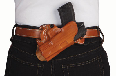 DESANTIS SMALL OF BACK HOLSTER RH OWB LEATHER S&W J 2-2.25 TN - for sale