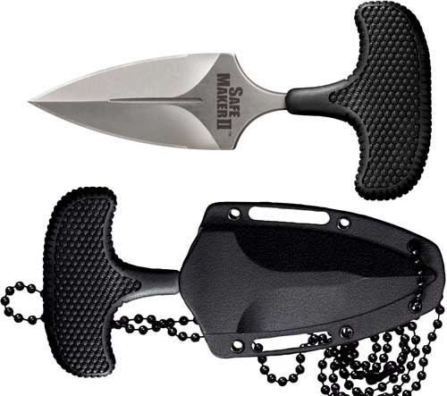 COLD STEEL SAFE MAKER II 3.25" TSHAPE PUSH KNIFE W/KYDEX SHTH - for sale