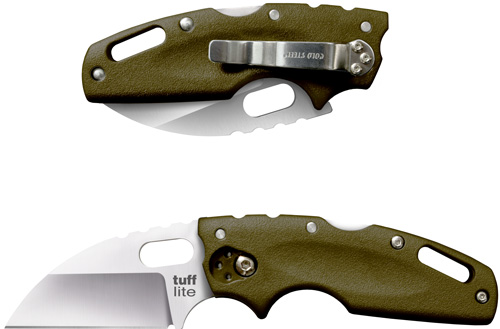 COLD STEEL TUFF LITE 2.5" OD GREEN PLAIN EDGE CLIP FOLDER - for sale