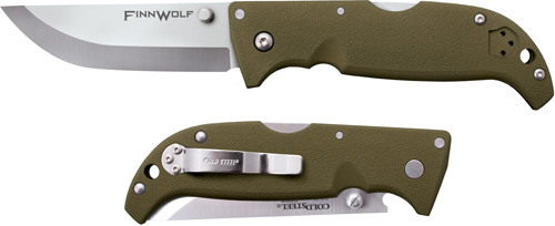 COLD STEEL FINN WOLF 3.5" OD GREEN CLIP FOLDER W/TRI-AD LCK - for sale