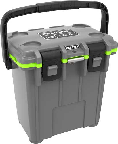 PELICAN COOLERS IM 20 QUART ELITE DKGRAY/GREEN LEG CUT OUT - for sale