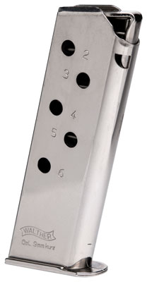 WALTHER MAGAZINE PPK 380 380ACP 6RD NICKEL - for sale