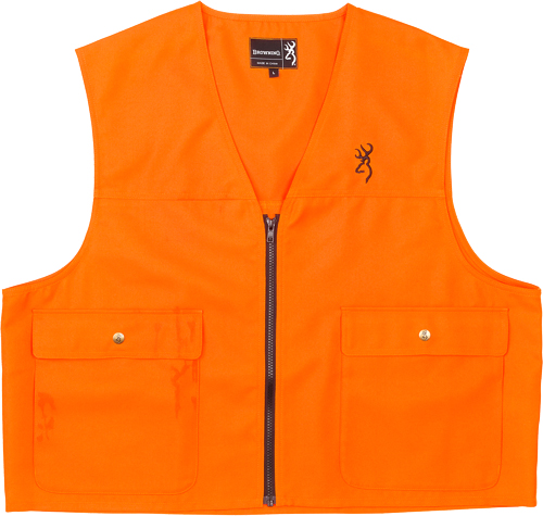 BROWNING SAFETY VEST BUCK MARK LOGO BLAZE ORANGE MED - for sale