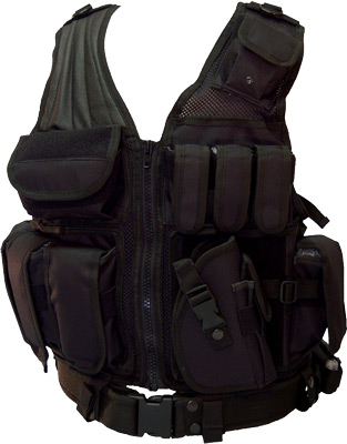 RED ROCK CROSS DRAW VEST BLACK 3 PISTOL AND 3 M4 MAG POUCHES - for sale