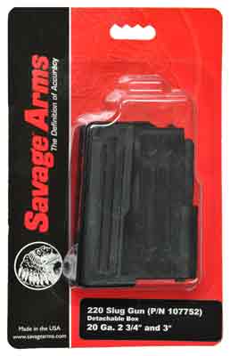 SAVAGE MAGAZINE 220 SLUG 20GA 2RD BLACK - for sale