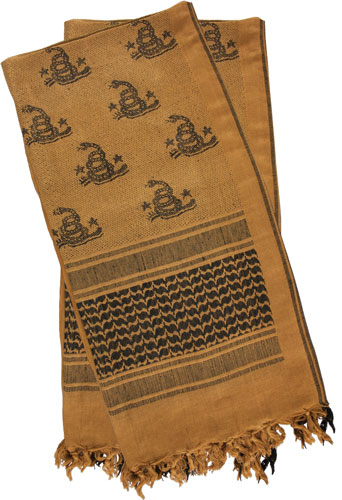 RED ROCK SHEMAGH HEAD WRAP DON'T TREAD ON ME COYOTE/BLACK - for sale