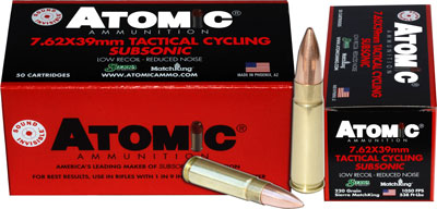 ATOMIC 7.62X39 SUBSONIC 220GR BTHP 50RD 10BX/CS - for sale