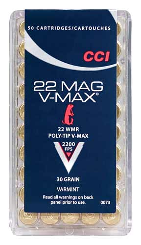 CCI 22WMR 30GR V-MAX 2200FPS 50RD 40BX/CS - for sale