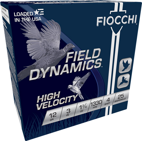 FIOCCHI 12GA 3" 1-3/4OZ #4 1330FPS 25RD 10BX/CS - for sale