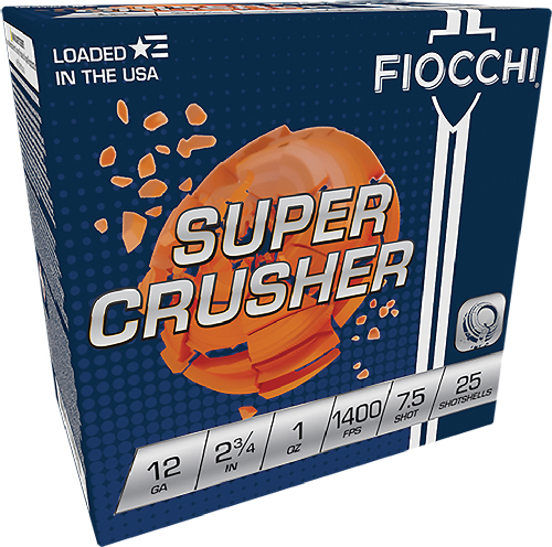 FIOCCHI 12GA 2.75" 1OZ 1300FPS #7.5 CRUSHER 250RD CASE LOT - for sale