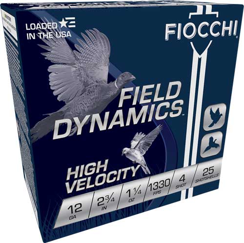 FIOCCHI 12GA 2.75" 1330FPS 1-1/4OZ #4 25RD 10BX/CS - for sale