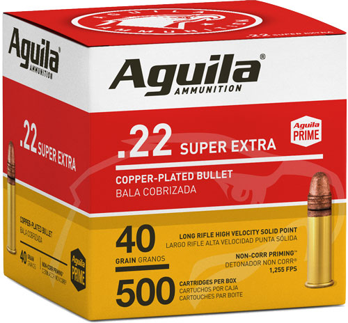 AGUILA HIGH-VEL 22LR 40GR PLATED LRN 1255FPS 500RD 4BX/C - for sale