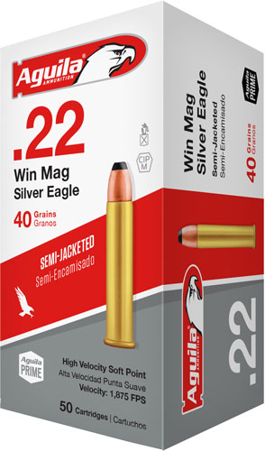 AGUILA 22WMR 40GR JSP 1875FPS 50RD 20BX/CS - for sale
