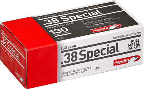 AGUILA 38 SPECIAL 130GR FMJ-RN 50RD 20BX/CS - for sale