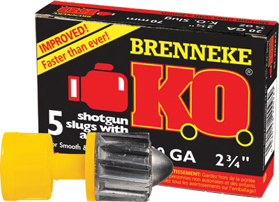 BRENNEKE USA 20GA KO 2.75" 5RD 50BX/CS 3/4OZ SLUG - for sale