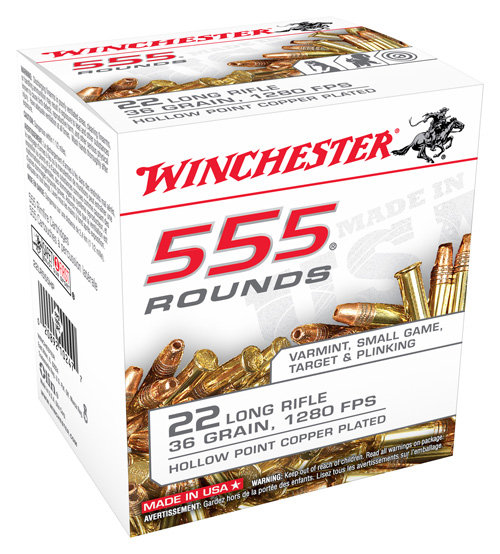 WINCHESTER 22LR 1280FPS 36GR PLATED HP 555RD BULK PACK - for sale