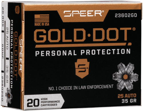 SPEER GOLD DOT 25 ACP 35GR GDHP 20RD 10BX/CS - for sale