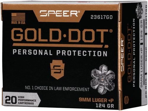 SPR GOLD DOT 9MM+P 124GR HP 20/200 - for sale