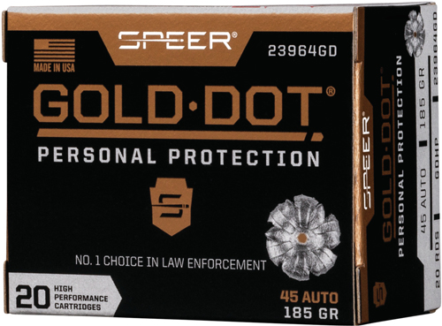 SPEER GOLD DOT 45 ACP 185GR GDHP 20RD 10BX/CS - for sale