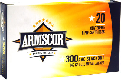 ARMSCOR 300BLK 147GR FMJ 20/200 - for sale