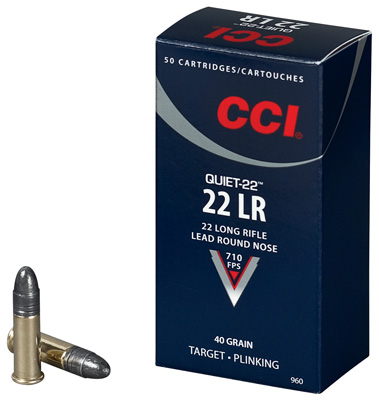 CCI QUIET 22LR 40GR LEAD-RN 710FPS 50RD 100BX/CS - for sale