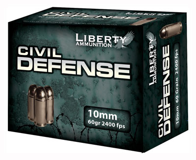 LIBERTY CIVIL DEFENSE 10MM AUTO 60GR HP 20RD 50BX/CS - for sale