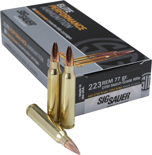 SIG 223REM 77GR OPEN TIP MATCH 20RD 25BX/CS - for sale