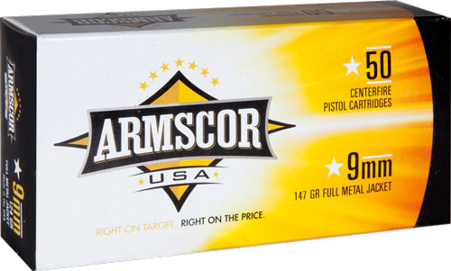 ARMSCOR 9MM LUGER 147GR FMJ 50RD 20BX/CS - for sale