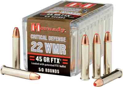 HORNADY CRITICAL DEFENSE 22WMR 45GR FTX 1000FPS 50RD 40BX/CS - for sale