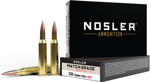 NOSLER MATCH GRADE 338 LAPUA 300GR CUSTOM HPBT 20RD 10BX/CS - for sale