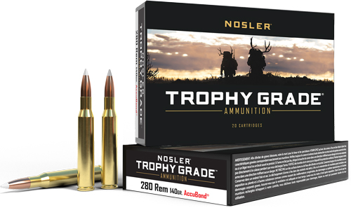 NOSLER TROPHY 280 REM 140GR ACCUBOND TIP 20RD 10BX/CS - for sale