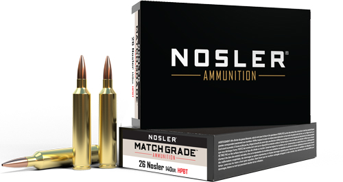 NOSLER MATCH GRADE 26 NOSLER 140GR CUSTOM HPBT 20RD 10BX/CS - for sale