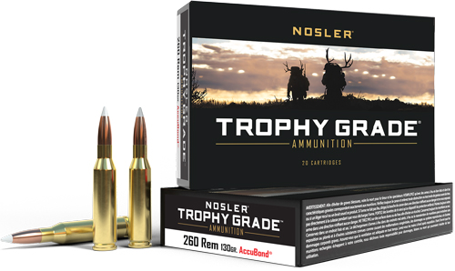 NOSLER TROPHY GRADE 260REM 130GR ACCUBOND 20RD 10BX/CS - for sale