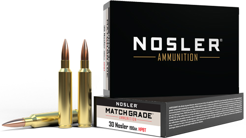 NOSLER MATCH GRADE 30 NOSLER 190GR CUSTOM HPBT 20RD 10BX/CS - for sale