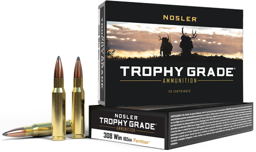 NOSLER TROPHY GRADE 308WIN 165 20RD 10BX/CS GR PARTITION - for sale