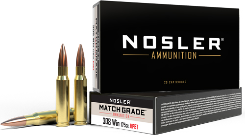 NOSLER MATCH 308 WIN 175GR CUSTOM COMP HPBT 20RD 10BX/CS - for sale