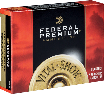FEDERAL 10GA 3.5" 00 BUCK 18 PELLETS 5RD 10BX/CS - for sale