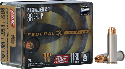 FEDERAL PREMIUM 38SPCL+P 130GR HYDRA-SHOK JHP 20RD 10BX/CS - for sale