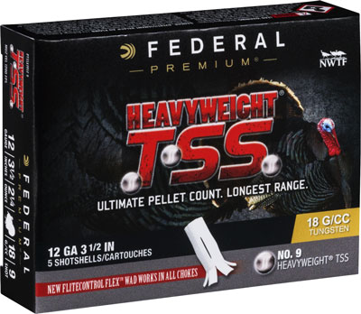 FEDERAL HEAVYWEIGHT TSS 12GA 3.5" 2-1/4OZ #9 5RD 10BX/CS - for sale