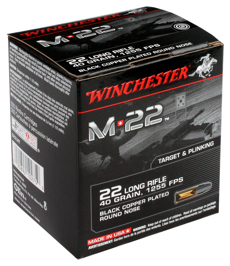 WINCHESTER M-22 22LR 1255FPS 1000RD 2BX/CS 40GR LEAD RN - for sale