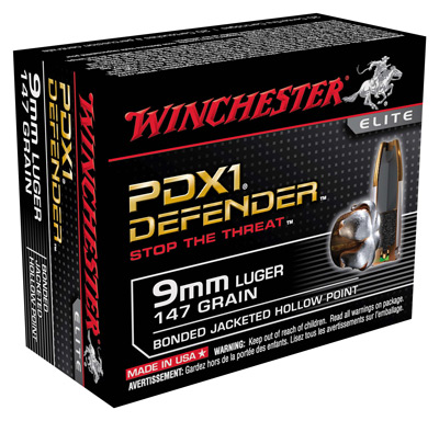WINCHESTER ELITE 9MM LGR 147GR PDX1 DEFENDER 20RD 10BX/CS - for sale