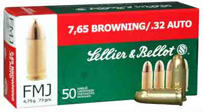 S&B 32 ACP 73GR FMJ-RN 50RD 40BX/CS - for sale