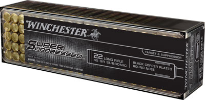 WINCHESTER SUPER SUPPRESSED 22LR 45GR LEAD-RN 100RD 20BX/C - for sale
