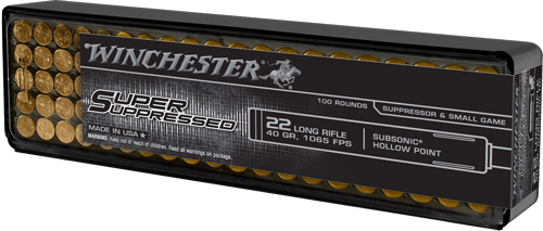 WINCHESTER SUPER SUPRESS 22LR 100RD 20BX/CS 1255FPS 40GR - for sale