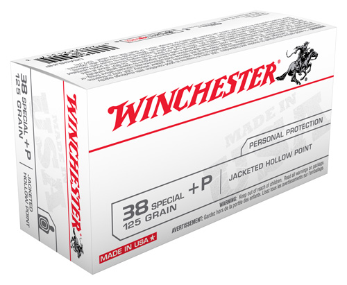 WINCHESTER USA 38 SPECIAL +P 125GR JHP 50RD 10BX/CS - for sale