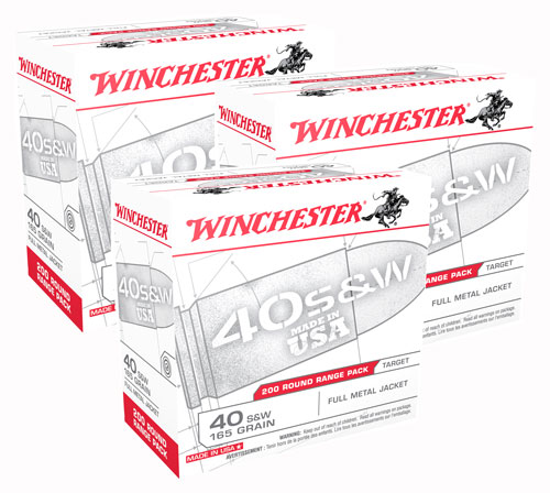 WINCHESTER USA 40SW 165GR FMJ 600RD CASE - for sale
