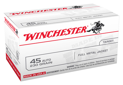 WINCHESTER USA 45 ACP 230GR FMJ RN 100RD 5BX/CS VALUE PACK - for sale