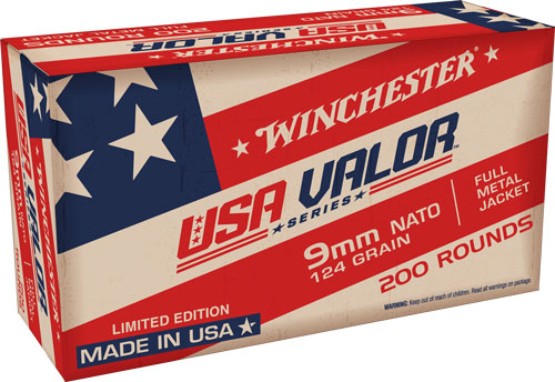 WINCHESTER USA VALOR 9MM 124GR 1000RD CASE FMJ - for sale