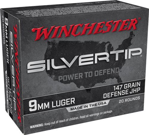 WINCHESTER SUPER-X 9MM LUGER 20RD 10BX/CS 147GR SILVRTIP HP - for sale